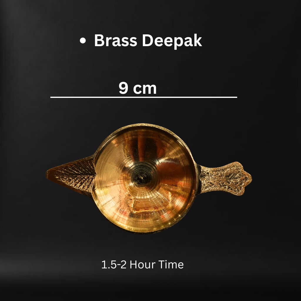 Brass Diya with Engraved Handles
