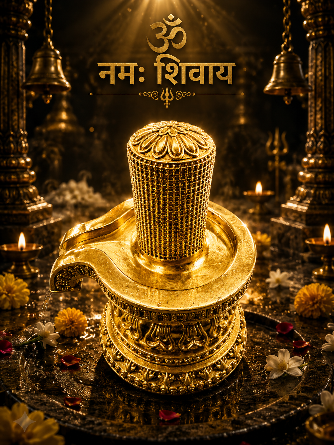 Brass Shiva Lingam with 108 Mini Shivlings