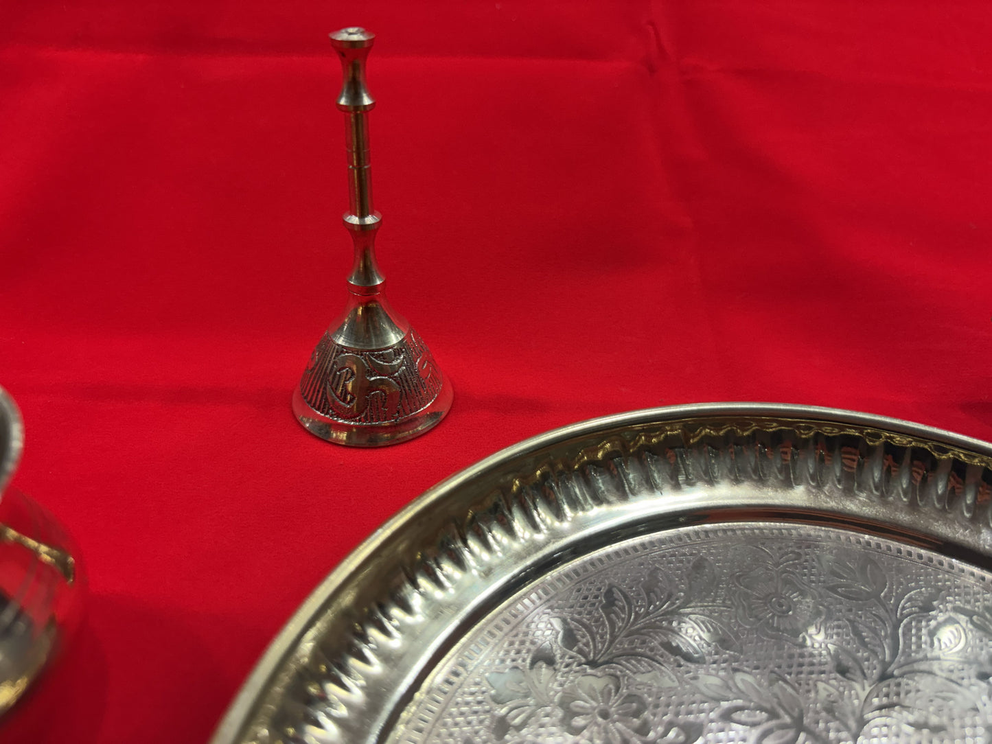 Brass Pooja Thali Set – Complete Puja Thali with Diya, Incense Holder & Bowls
