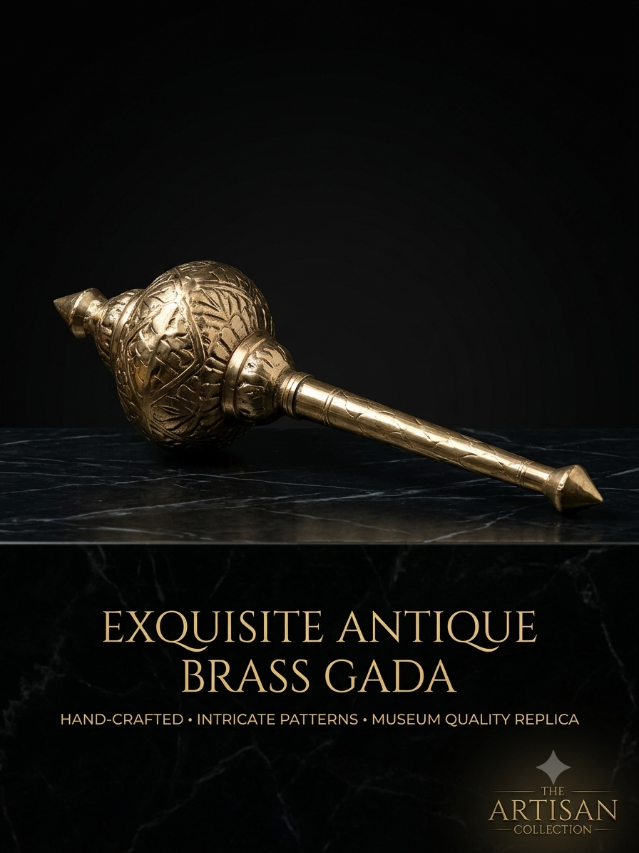Pure Brass Gada – 53 cm, 550 g