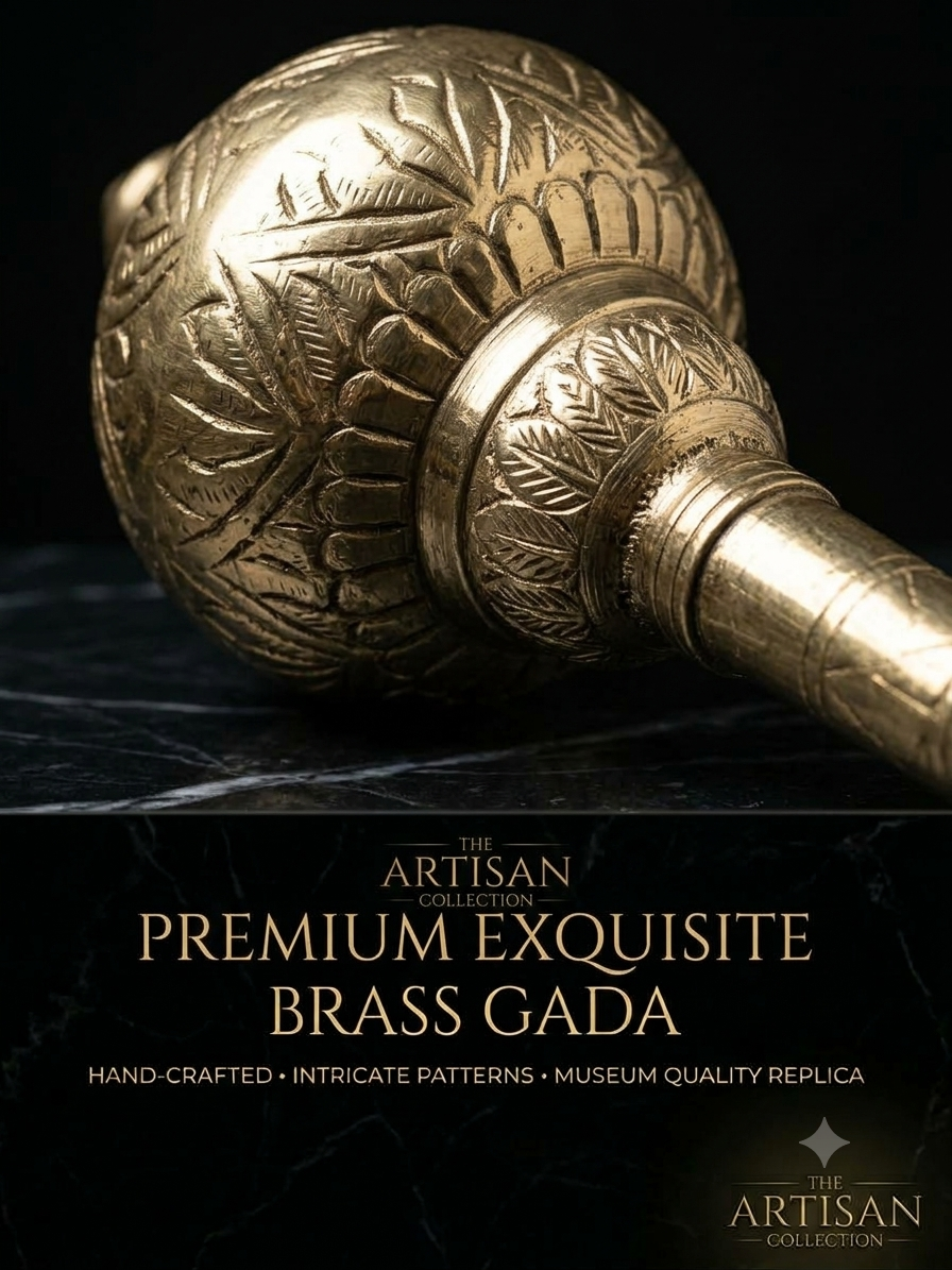 Pure Brass Gada – 53 cm, 550 g
