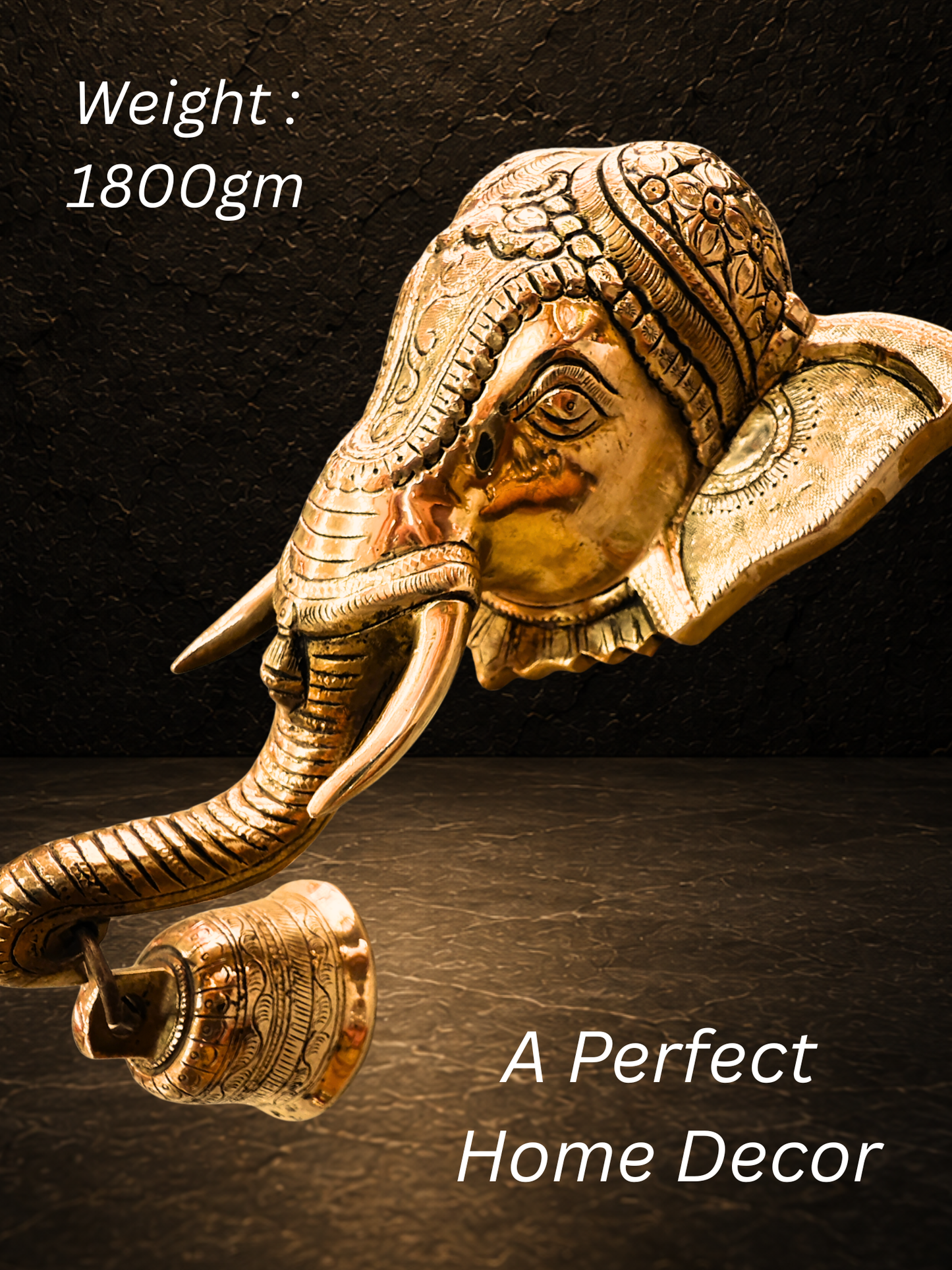Sacred Trunk Bell — Handcrafted Brass Ganesha Wall Décor