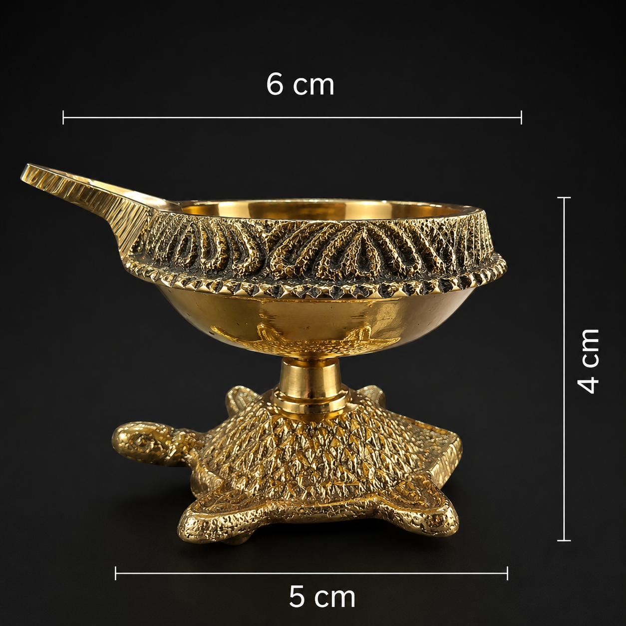 Brass Kuber Diya on Tortoise Base – Handcrafted Pooja Deepak for Wealth & Prosperity