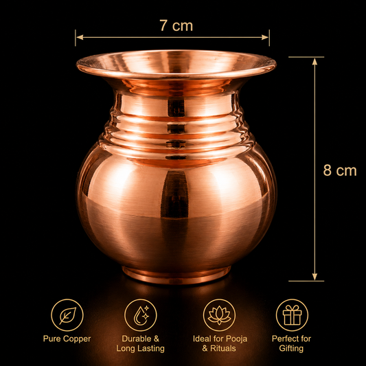 Pure Copper Lota – Traditional Pooja Kalash for Rituals & Wellness