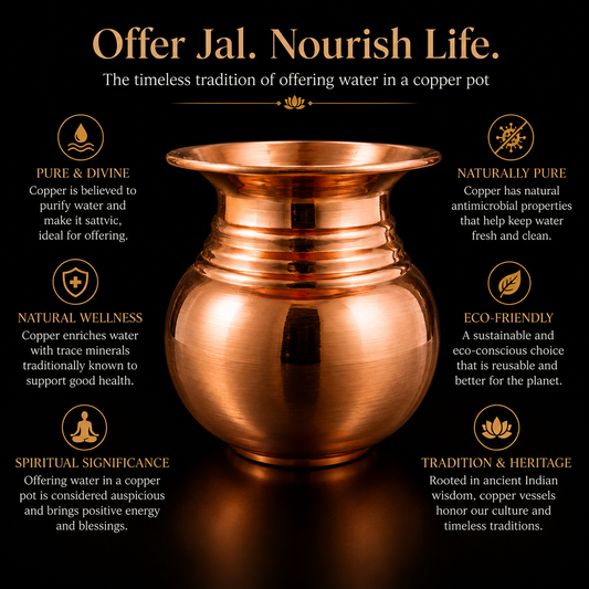 Pure Copper Lota – Traditional Pooja Kalash for Rituals & Wellness